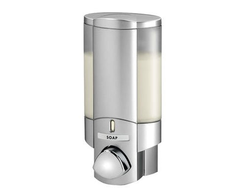 Aviva Single Soap Gel Shampoo Satin-Silver Dispenser 350ml Bathroom Shower Easy Fixing