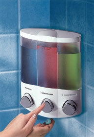 Aviva White Trio Soap and Gel Dispenser for Corner or Wall mounting