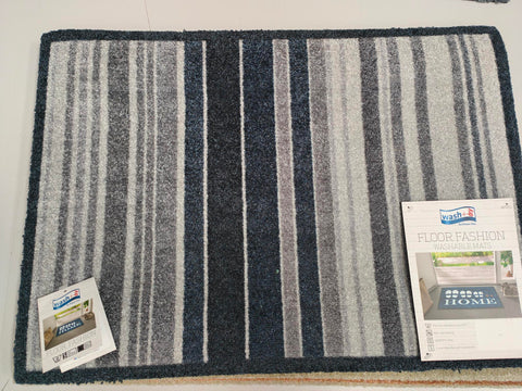 Wash+Dry doormat 50x70cm Midnight Stripe, Anti-fade, anti-slip washable