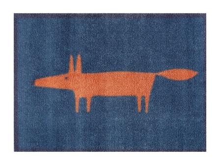 Turtle Mat - Mr Fox - NAVY - (Scion) Design -  Multi-Grip backing 60X85cm